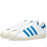 E81u3366 - Adidas Superstar 80s White, Dark Royal & Chalk - Men - Shoes
